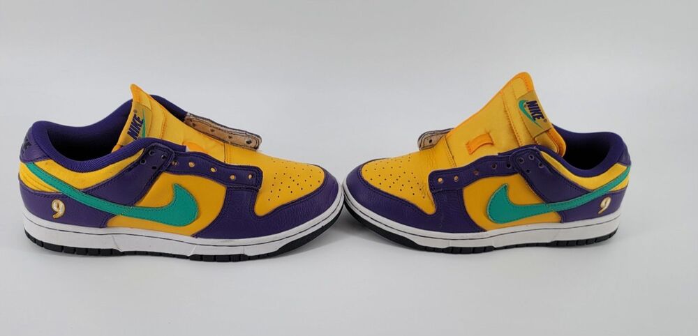 Nike Dunk Low Sparks Lisa Leslie Wmns Size 7.5 Purple Yellow DO9581-500 no laces